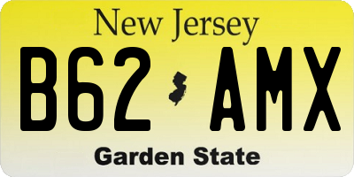 NJ license plate B62AMX