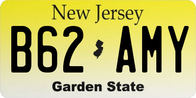 NJ license plate B62AMY