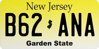 NJ license plate B62ANA