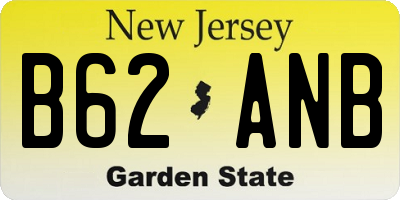 NJ license plate B62ANB