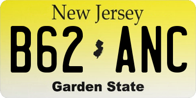 NJ license plate B62ANC