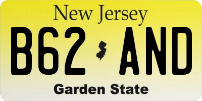 NJ license plate B62AND