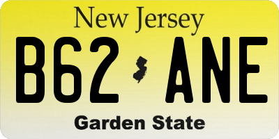 NJ license plate B62ANE