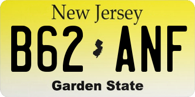NJ license plate B62ANF