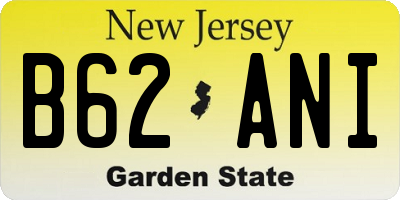 NJ license plate B62ANI