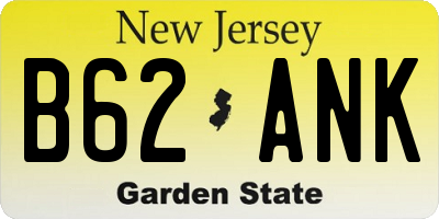 NJ license plate B62ANK