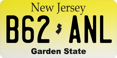 NJ license plate B62ANL