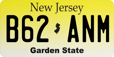 NJ license plate B62ANM