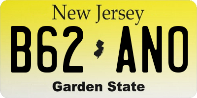 NJ license plate B62ANO