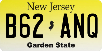 NJ license plate B62ANQ