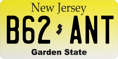 NJ license plate B62ANT