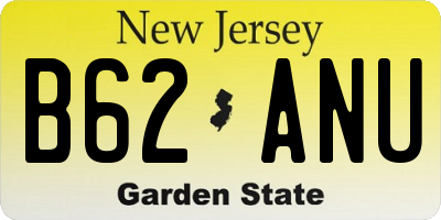 NJ license plate B62ANU