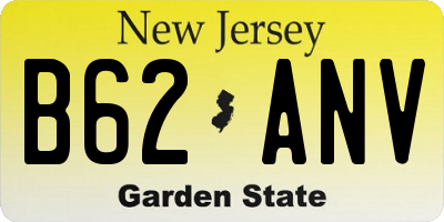 NJ license plate B62ANV