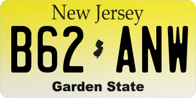 NJ license plate B62ANW