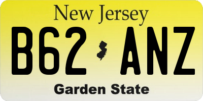 NJ license plate B62ANZ