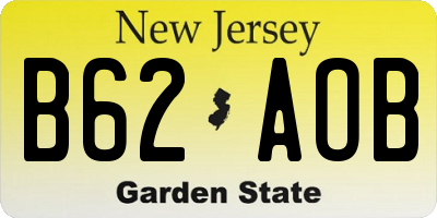 NJ license plate B62AOB