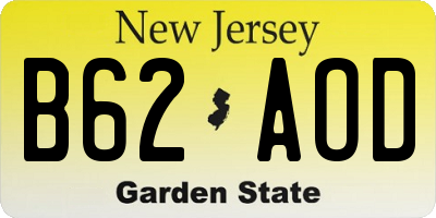 NJ license plate B62AOD