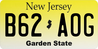 NJ license plate B62AOG