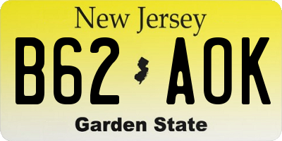 NJ license plate B62AOK