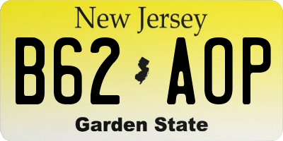 NJ license plate B62AOP