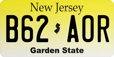 NJ license plate B62AOR