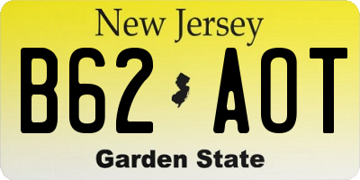NJ license plate B62AOT