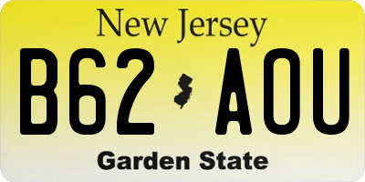 NJ license plate B62AOU
