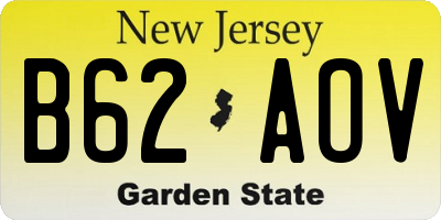 NJ license plate B62AOV