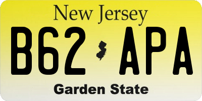 NJ license plate B62APA