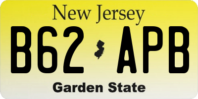 NJ license plate B62APB