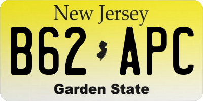 NJ license plate B62APC