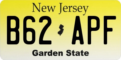 NJ license plate B62APF