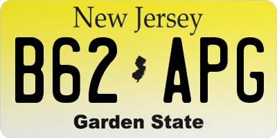 NJ license plate B62APG