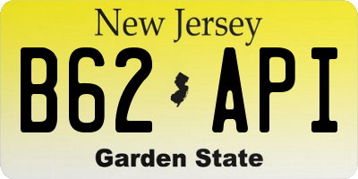 NJ license plate B62API