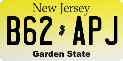 NJ license plate B62APJ