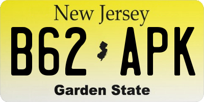 NJ license plate B62APK