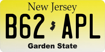 NJ license plate B62APL