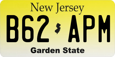 NJ license plate B62APM