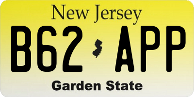NJ license plate B62APP