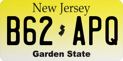 NJ license plate B62APQ