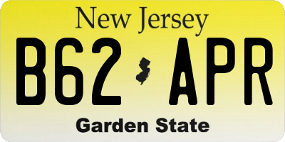 NJ license plate B62APR