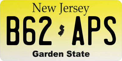 NJ license plate B62APS