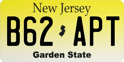 NJ license plate B62APT