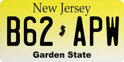 NJ license plate B62APW