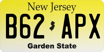 NJ license plate B62APX