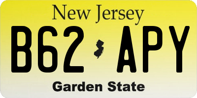 NJ license plate B62APY