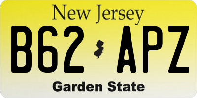 NJ license plate B62APZ