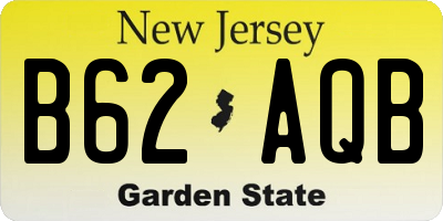 NJ license plate B62AQB