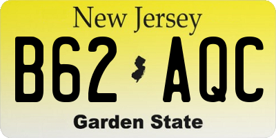 NJ license plate B62AQC