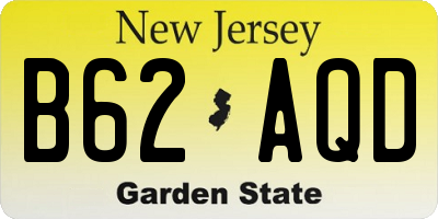 NJ license plate B62AQD